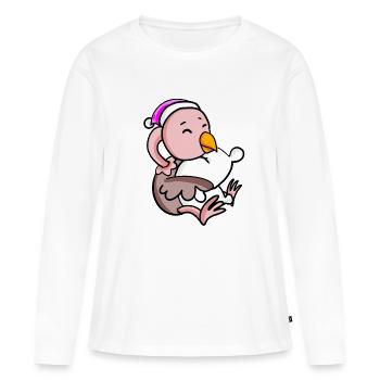 Bouquet avec oreiller et bonnet de couchage - T-shirt manches longues Premium bio Femme - blanc - Devant - Julia (174cm)