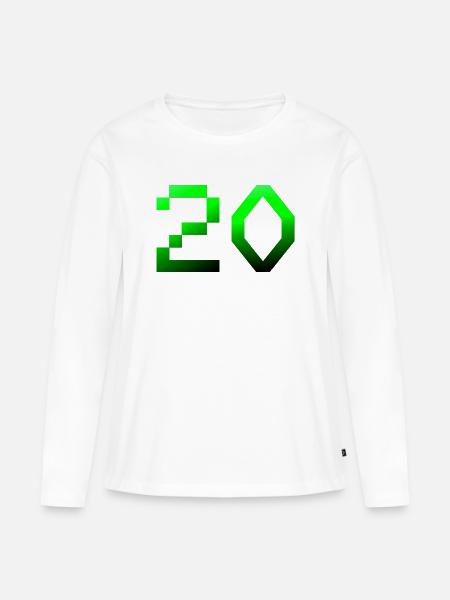 jubiläumsfeier, 20 Pixelig - Frauen Premium Bio Langarmshirt - Weiß