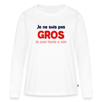 Je ne suis pas gros humour - T-shirt manches longues Premium bio Femme - blanc - Devant - Julia (174cm)