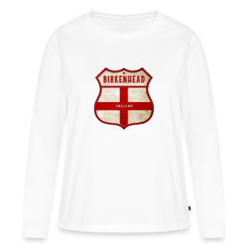 Armoiries de Birkenhead Angleterre - T-shirt manches longues Premium bio Femme - blanc - Devant - Julia (174cm)