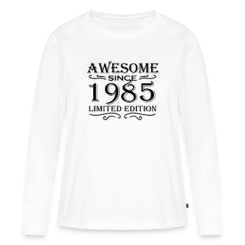 1985 - Né en 1985 - T-shirt manches longues Premium bio Femme - blanc - Devant - Julia (174cm)