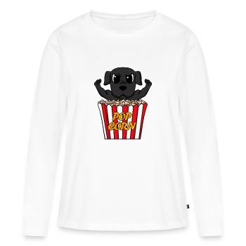Labrador - T-shirt manches longues Premium bio Femme - blanc - Devant - Julia (174cm)