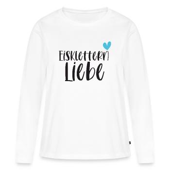 Eisklettern Klettern Wintersport Eis Geschenk - Frauen Premium Bio Langarmshirt - Weiß - Vorne - Julia (174cm)