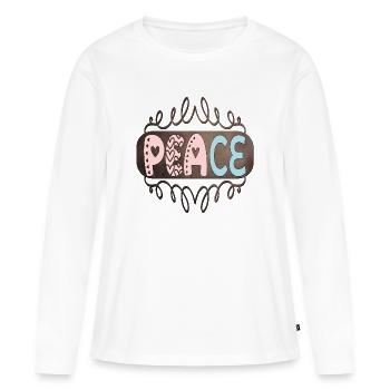 Friede - Frauen Premium Bio Langarmshirt - Weiß - Vorne - Julia (174cm)