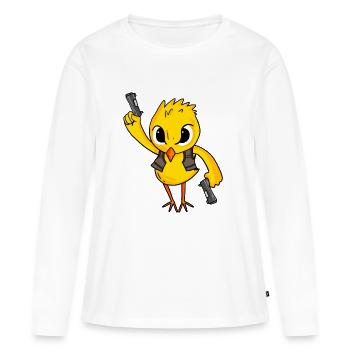 Chicks with pistol - Women's Premium Organic Long Sleeve Shirt - white - Front - Julia (174cm)