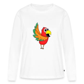 Jungle de perroquets - T-shirt manches longues Premium bio Femme - blanc - Devant - Julia (174cm)