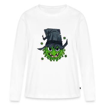 Virus de la sorcière - T-shirt manches longues Premium bio Femme - blanc - Devant - Julia (174cm)