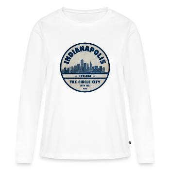 Ville du comté d’Indianapolis Skyline - T-shirt manches longues Premium bio Femme - blanc - Devant - Julia (174cm)