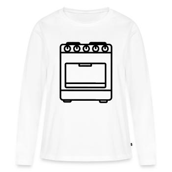 Four à gaz - T-shirt manches longues Premium bio Femme - blanc - Devant - Julia (174cm)