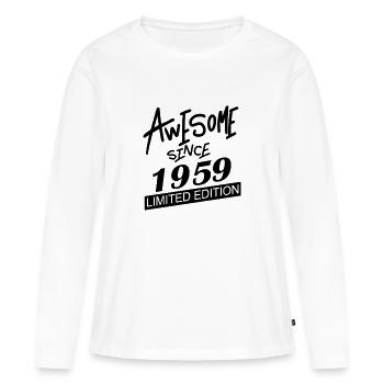 1959 - Né en 1959 - T-shirt manches longues Premium bio Femme - blanc - Devant - Julia (174cm)