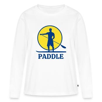 paddle, fan de paddle, stand up - T-shirt manches longues Premium bio Femme - blanc - Devant - Julia (174cm)