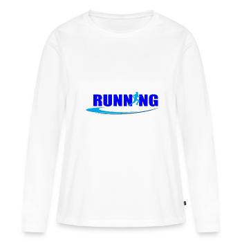 running - T-shirt manches longues Premium bio Femme - blanc - Devant - Julia (174cm)