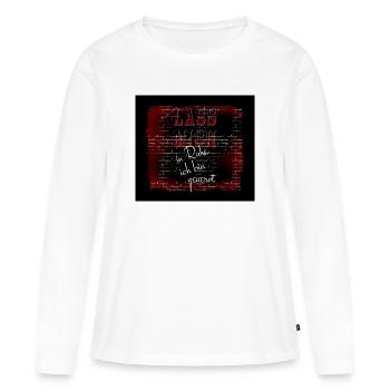 LAISSEZ-MOI tranquille Je suis ennuyé - tapis de souris - T-shirt manches longues Premium bio Femme - blanc - Devant - Julia (174cm)