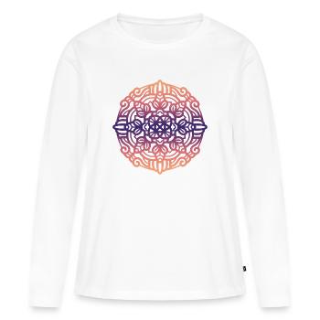 Mandala - Frauen Premium Bio Langarmshirt - Weiß - Vorne - Julia (174cm)