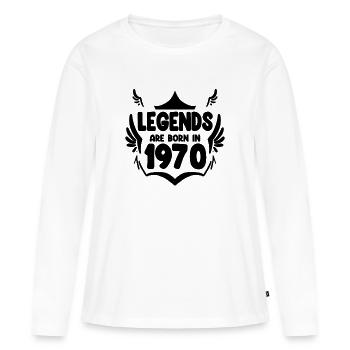 1970 - Jahrgang 1970 - Frauen Premium Bio Langarmshirt - Weiß - Vorne - Julia (174cm)