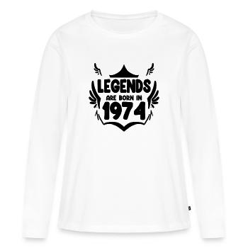 1974 - Né en 1974 - T-shirt manches longues Premium bio Femme - blanc - Devant - Julia (174cm)