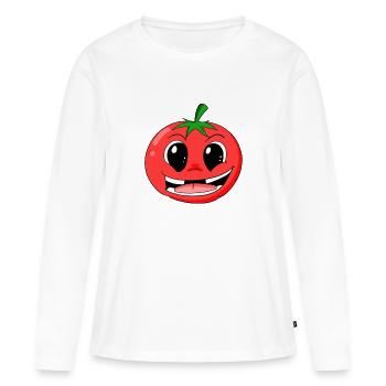 Tomate - T-shirt manches longues Premium bio Femme - blanc - Devant - Julia (174cm)