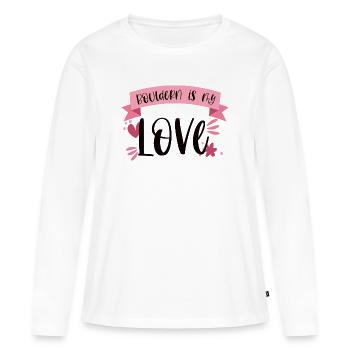 Bouldern Klettern Boulderin Berge Geschenk - Frauen Premium Bio Langarmshirt - Weiß - Vorne - Julia (174cm)