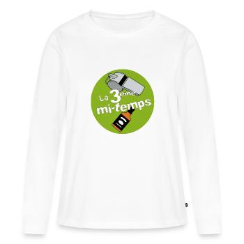3 ème mi-temps - T-shirt manches longues Premium bio Femme - blanc - Devant - Julia (174cm)