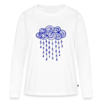pluie, saison, pluie, cycle de l'eau - T-shirt manches longues Premium bio Femme - blanc - Devant - Julia (174cm)