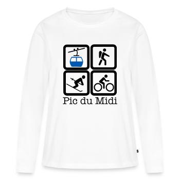 Pic du Midi - T-shirt manches longues Premium bio Femme - blanc - Devant - Julia (174cm)