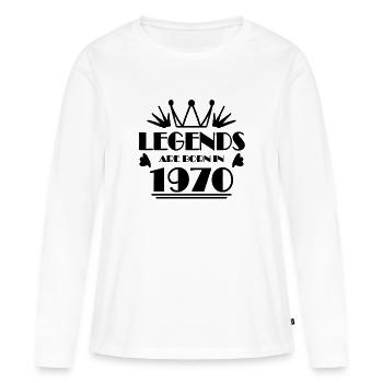 1970 - Jahrgang 1970 - Frauen Premium Bio Langarmshirt - Weiß - Vorne - Julia (174cm)