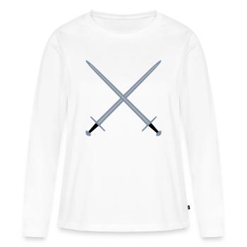Épées croisées. - T-shirt manches longues Premium bio Femme - blanc - Devant - Julia (174cm)