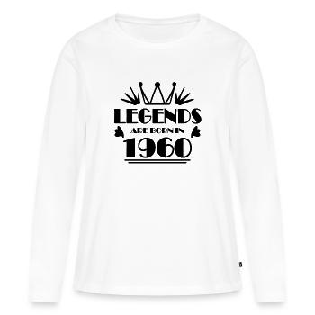 1960 - Né en 1960 - T-shirt manches longues Premium bio Femme - blanc - Devant - Julia (174cm)