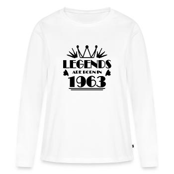 1963 - Born 1963 - Women's Premium Organic Long Sleeve Shirt - white - Front - Julia (174cm)