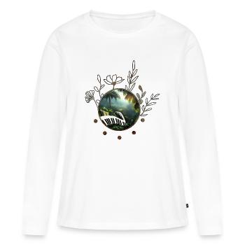 Piano dans la jungle - T-shirt manches longues Premium bio Femme - blanc - Devant - Julia (174cm)
