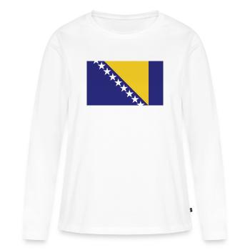 Drapeau national de Bosnie H - T-shirt manches longues Premium bio Femme - blanc - Devant - Julia (174cm)
