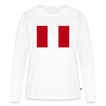 Drapeau national du Pérou - T-shirt manches longues Premium bio Femme - blanc - Devant - Julia (174cm)