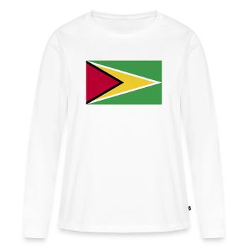 Drapeau national du Guyana - T-shirt manches longues Premium bio Femme - blanc - Devant - Julia (174cm)