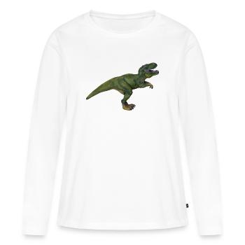 Tom T-Rex - T-shirt manches longues Premium bio Femme - blanc - Devant - Julia (174cm)