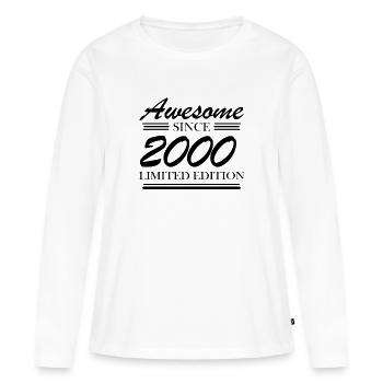 2000 - Jahrgang 2000 - Fantastisch seit 2000 - Frauen Premium Bio Langarmshirt - Weiß - Vorne - Julia (174cm)