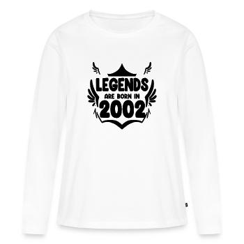 2002 - Jahrgang 2002 - Frauen Premium Bio Langarmshirt - Weiß - Vorne - Julia (174cm)