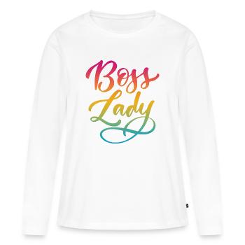 Lady Bos-s - Women's Premium Organic Long Sleeve Shirt - white - Front - Julia (174cm)