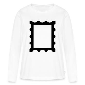Cadre de contour de tampon - T-shirt manches longues Premium bio Femme - blanc - Devant - Julia (174cm)