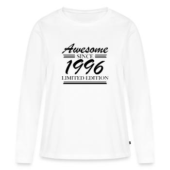 1996 - Né en 1996 - Fantastique depuis 1996 - T-shirt manches longues Premium bio Femme - blanc - Devant - Julia (174cm)