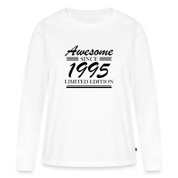 1995 - Né en 1995 - Fantastique depuis 1995 - T-shirt manches longues Premium bio Femme - blanc - Devant - Julia (174cm)