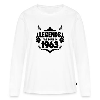 1963 - Born 1963 - Women's Premium Organic Long Sleeve Shirt - white - Front - Julia (174cm)