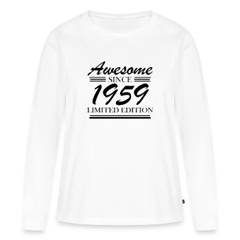 1959 - né en 1959 - année de naissance 1959 - T-shirt manches longues Premium bio Femme - blanc - Devant - Julia (174cm)