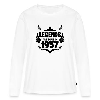 1957 - né en 1957 - année de naissance 1957 - T-shirt manches longues Premium bio Femme - blanc - Devant - Julia (174cm)