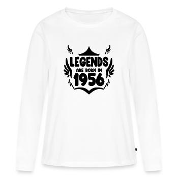 1956 - Jahrgang 1956 - Frauen Premium Bio Langarmshirt - Weiß - Vorne - Julia (174cm)