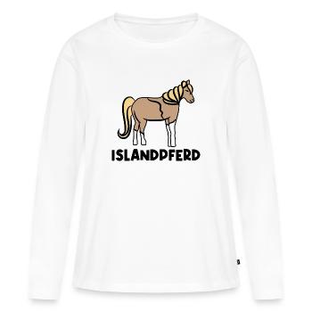 Islandpferde Pferdenarr Statement Pferdeliebe - Frauen Premium Bio Langarmshirt - Weiß - Vorne - Julia (174cm)