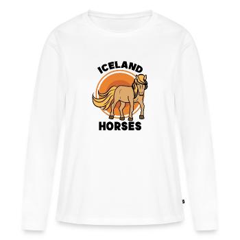 Islandpferde Pferdenarr Statement Araber Trab - Frauen Premium Bio Langarmshirt - Weiß - Vorne - Julia (174cm)