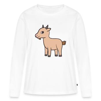 Ziege Ziegen Geiss - Frauen Premium Bio Langarmshirt - Weiß - Vorne - Julia (174cm)