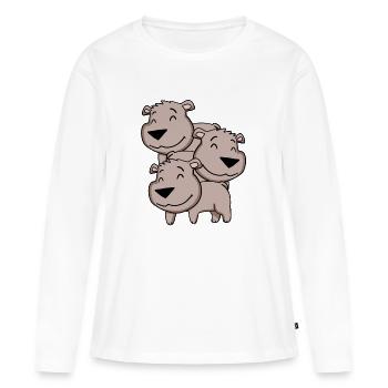 Niedliche Bären - Bär - Frauen Premium Bio Langarmshirt - Weiß - Vorne - Julia (174cm)