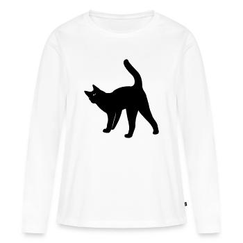 Katze Katze - Frauen Premium Bio Langarmshirt - Weiß - Vorne - Julia (174cm)