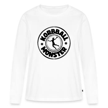 Korbball Monster (schwarze Schrift) - Frauen Premium Bio Langarmshirt - Weiß - Vorne - Julia (174cm)